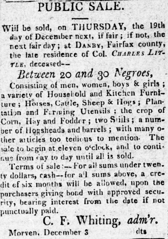 From the December 9, 1811 edition of the Alexandria Gazette.