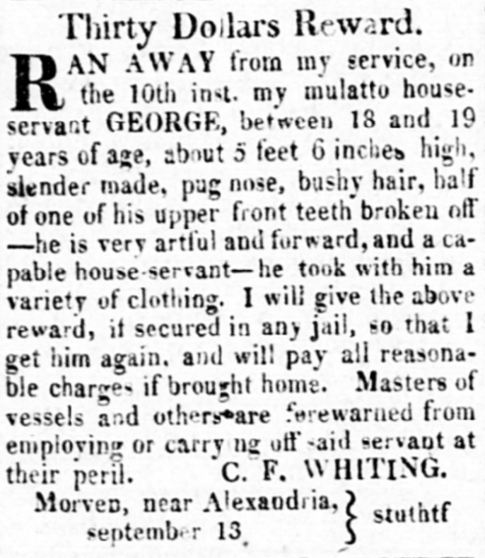 From the September 20, 1817 edition of the Alexandria Gazette.