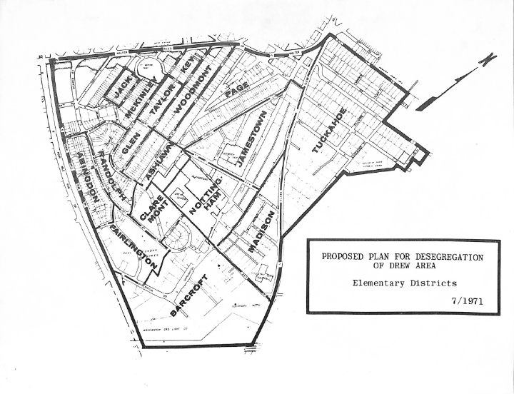 Busing in Green Valley in 1971. From the Charlie Clark Center for Local History.