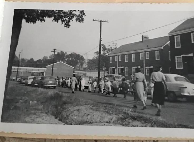 A photo of the Abingdon Halloween Parade from the 1950’s.