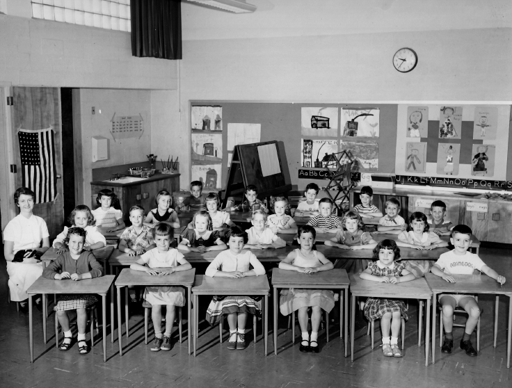 Ms. Wolcott’s 1st grade class, 1953-1954.